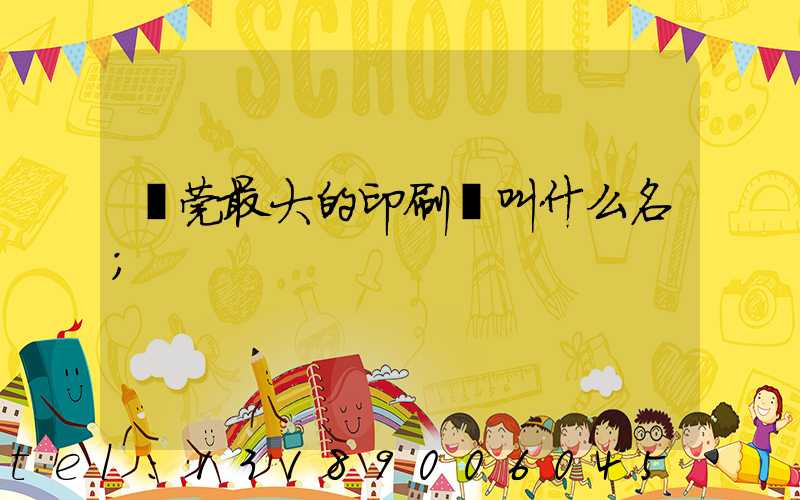 東莞最大的印刷廠叫什么名