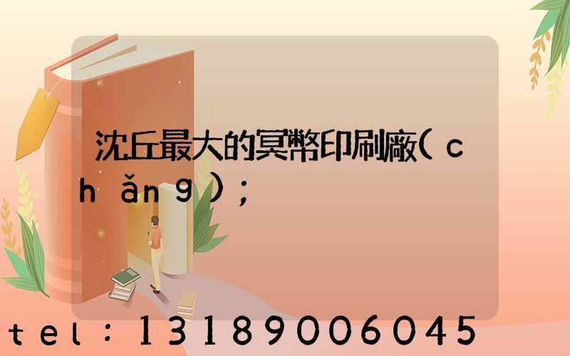 沈丘最大的冥幣印刷廠(chǎng)