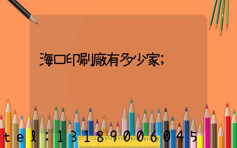 海口印刷廠有多少家