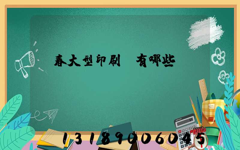 長春大型印刷廠有哪些